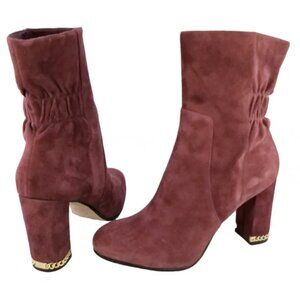 MICHAEL KORS BURGUNDY maroon SUEDE THICK SIDE ZIPPER SIZE 6 good condition